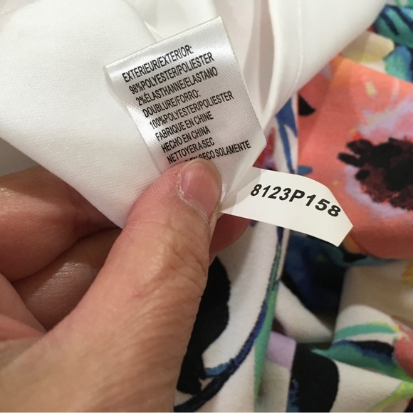 Tahari A.S.L Women 4P White Floral Prints Sheath Dress Business Formal Wotkwear - Picture 5 of 7